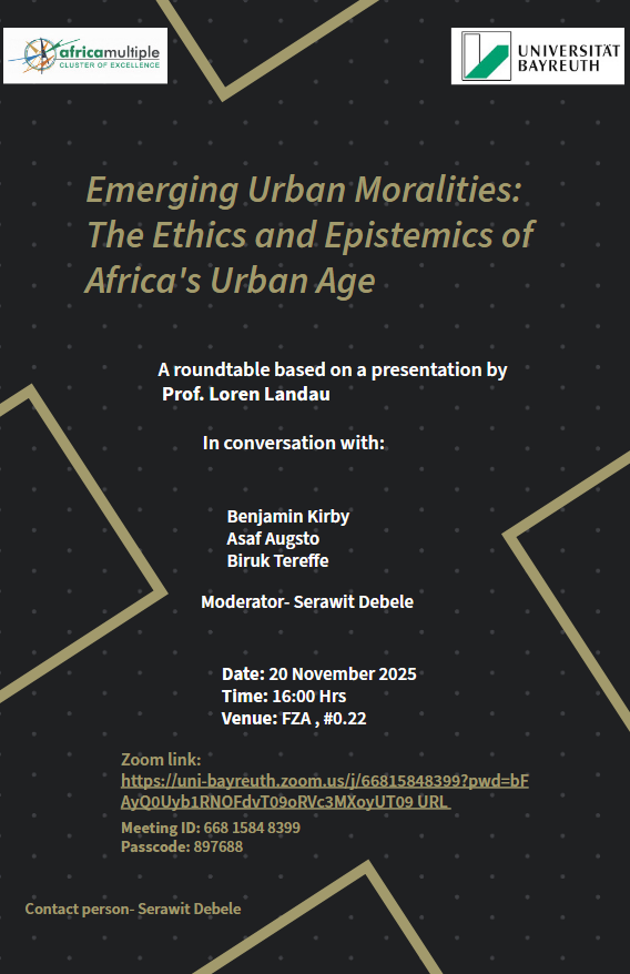 Emerging Urban Moralities: The Ethics and Epistemics of Africa’s Urban Age